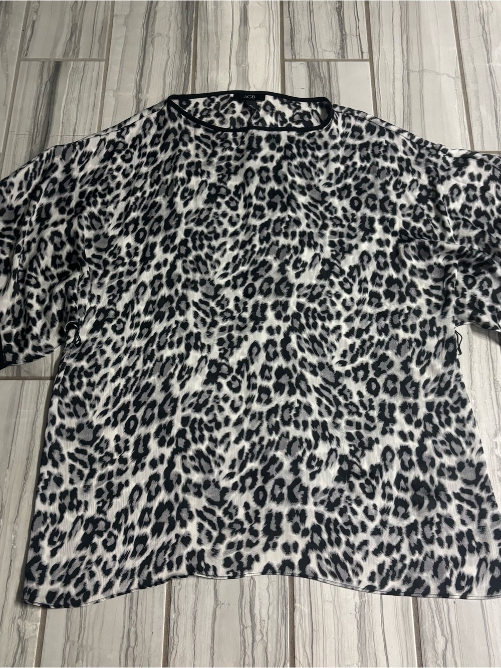 AGB Black & White Leopard Print Blouse